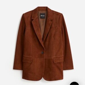 Madewell Kline Suede Blazer Size 0 Soft Mahogany color